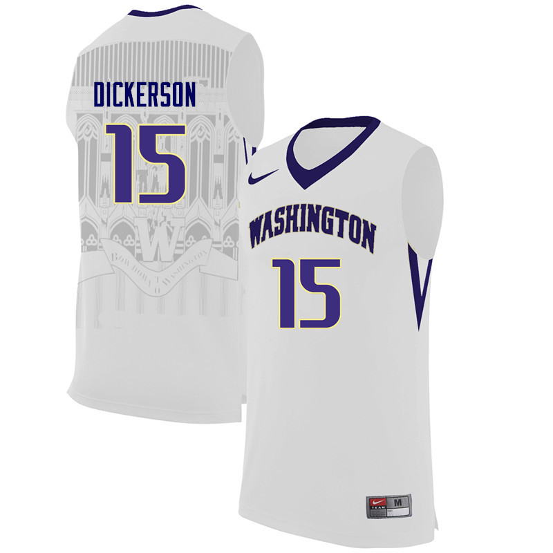 Men Washington Huskies #15 Noah Dickerson College Basketball Jerseys Sale-White